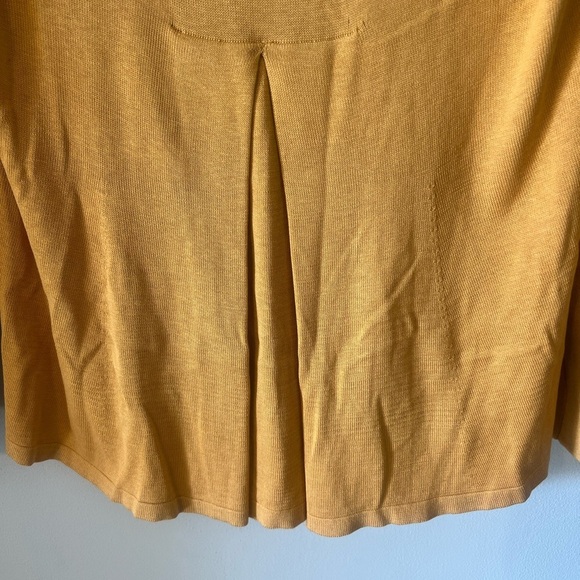 BNWT Eileen Fisher Splitback Scoop Neck Cotton Silk Sweater Top Size XS Ochre - Picture 9 of 10